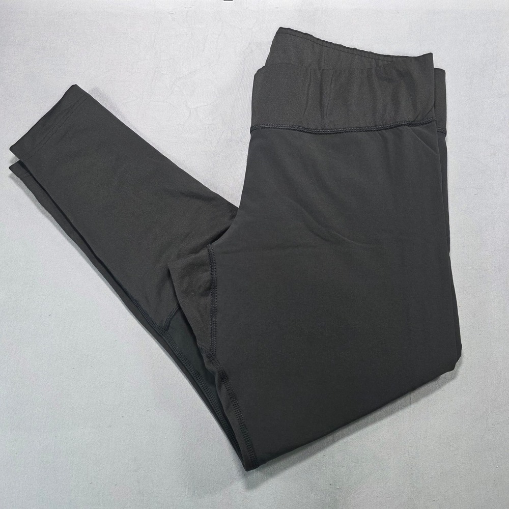 Adidas Womens XL Black Athletic Leggings/Track Pants Zipper Pocket Training